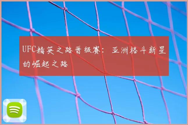 UFC精英之路晋级赛:亚洲格斗新星的崛起之路