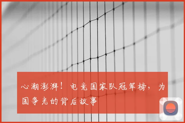 心潮澎湃！电竞国家队冠军榜，为国争光的背后故事